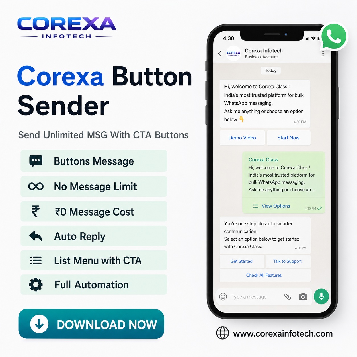 Corexa Button Sender (v 6.1.0)