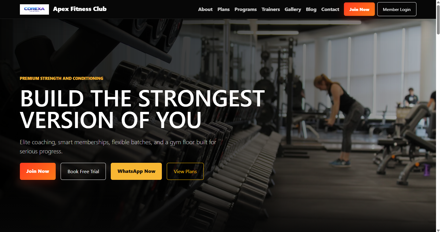 Gym Website Development